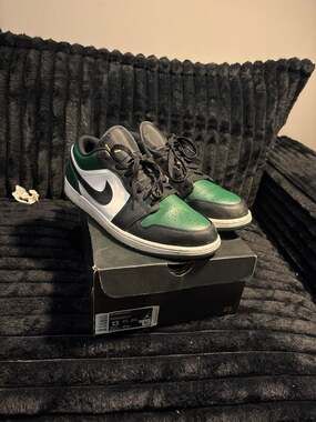 Nike Air Jordan 1 Low 'Green Toe' Noble Green 553558-371 Size 13